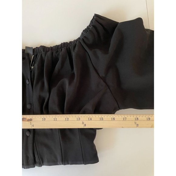 NWT h:ours Sybille Off Shoulder Top in Black XS *missing buttons - Picture 8 of 8